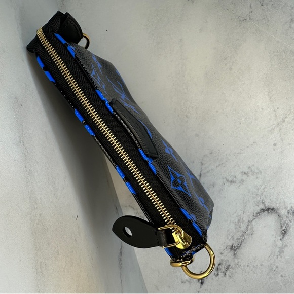 Louis Vuitton Mini Pochette bag Digital Blue/black clutch Monogram LV purse - Picture 6 of 16